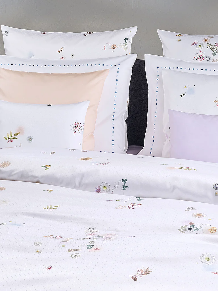 CHRISTIAN FISCHBACHER Funda de almohada de satén fino 70x90cm POWDER Blanco blanco